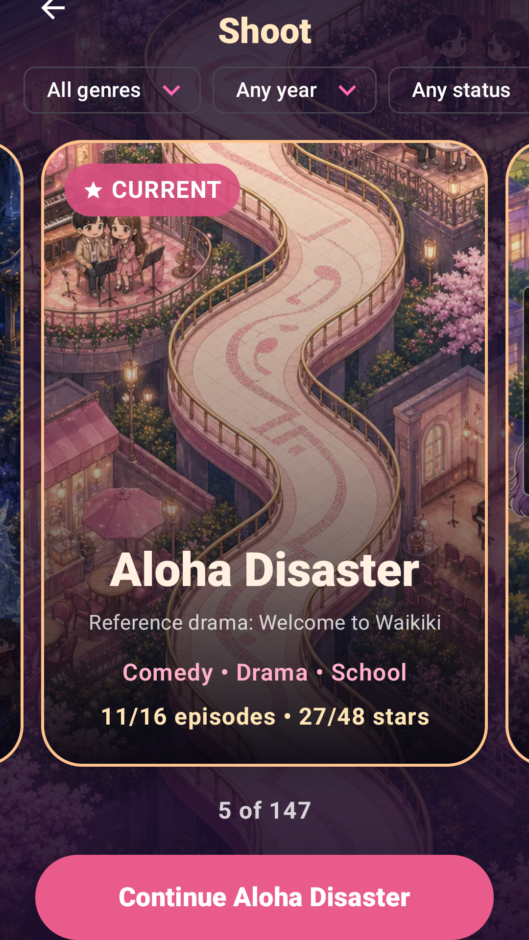 Current selectable node on the KDrama Director progression map
